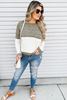 Picture of CURVY GIRL ROUND NECK COLOUR BLOCK SWEATER